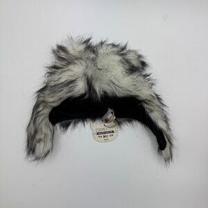 Eskimo Kids Toddler Wolf Faux Fur Hat With Earmuffs - Modacrylic & Polyester